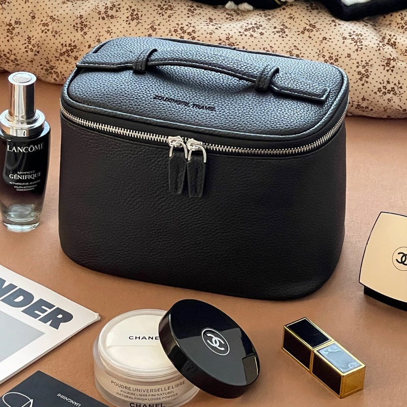 Portable Travel Leather Large-Capacity Cosmetic Case Cosmetics Bag Toiletry Bag Satchel Women'S Cosmetic Bag Style - Image 5